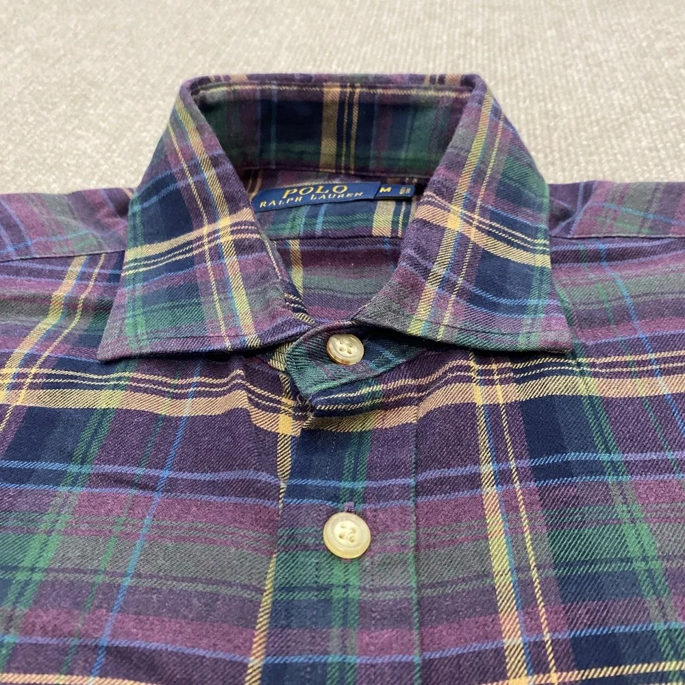 Polo Ralph Lauren Shirt Mens Medium Plaid Woven Long Sleeve 90s Classic Preppy